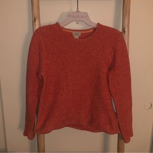 BEAN // LL Bean Orange Knit Sweater